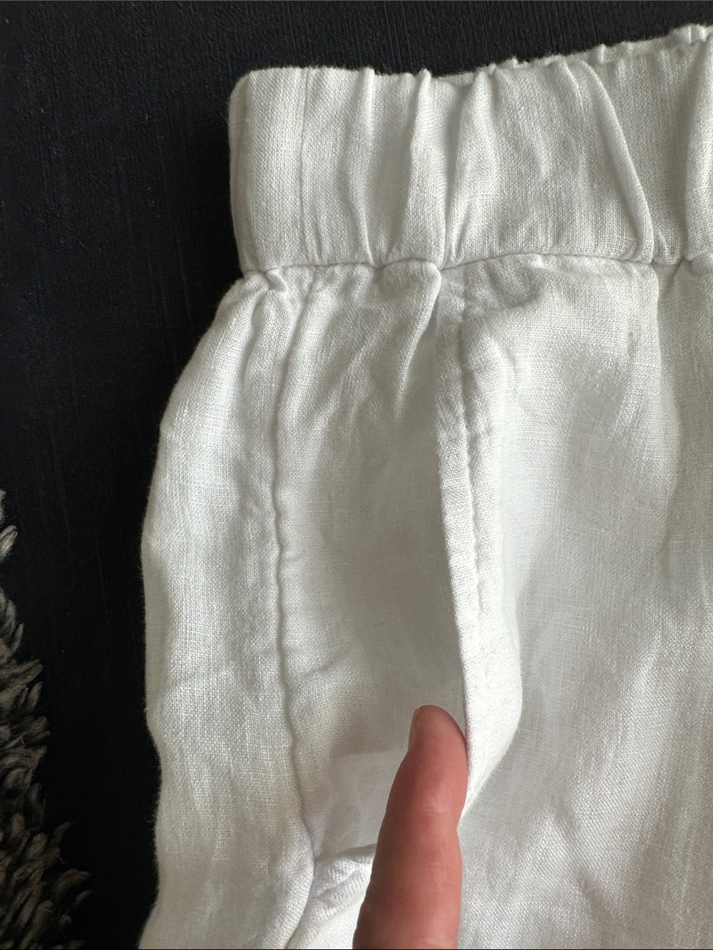 Jcrew Women's White Linen Elastic-Waist Shorts - Picture 2 of 4